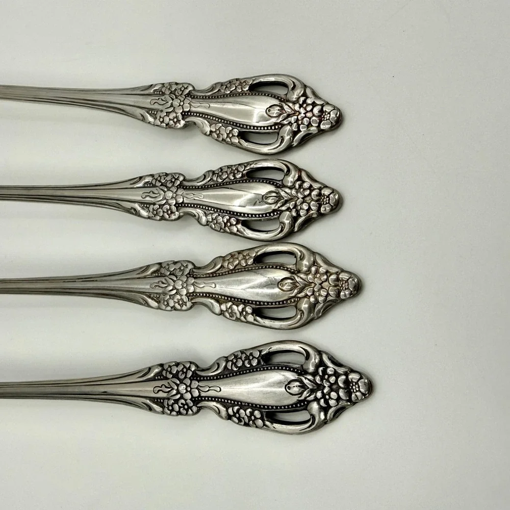 Oneida Distinction Deluxe Raphael Stainless Steel Set 4 Ice Tea Spoons 7.5